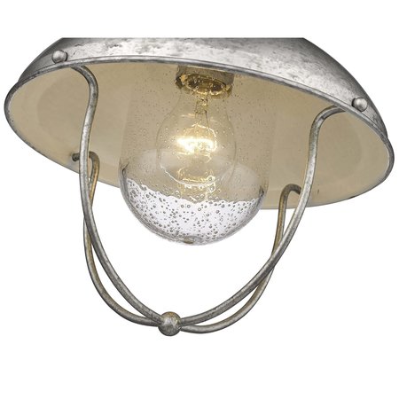 Z-Lite Ansel 1 Light Outdoor Flush Ceiling Mount Fixture, Galvanized & Galvanized 590F-GV